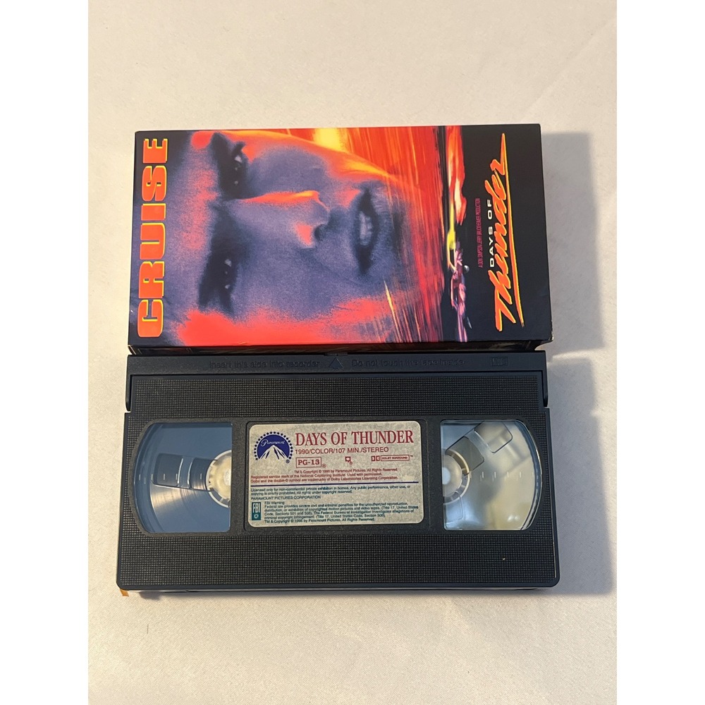 Days of Thunder Tom Cruise VHS Movie PG-13 Paramount 1990 Color 107 Min Stereo - Picture 6 of 6